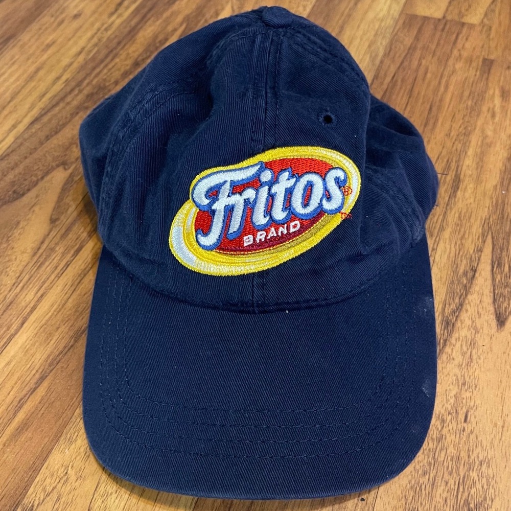 Fritos Brand Hat Mens OSFM Navy Blue Cotton Dad Cap Vintage Snack Logo Promo Hat